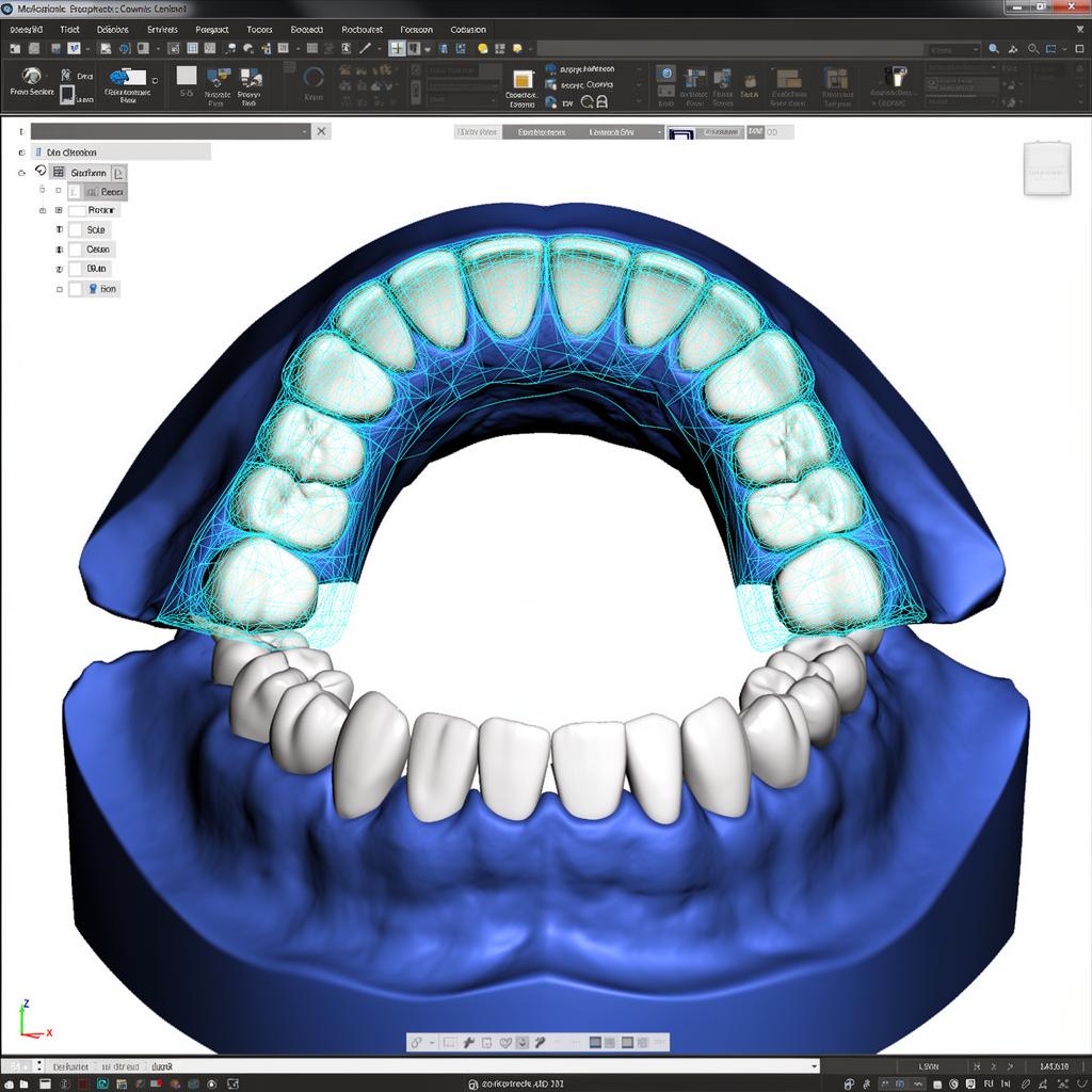 Visualizador 3D STL com design CAD odontológico